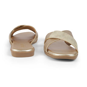 Tresmode Rujo Gold Women's Dress Flats