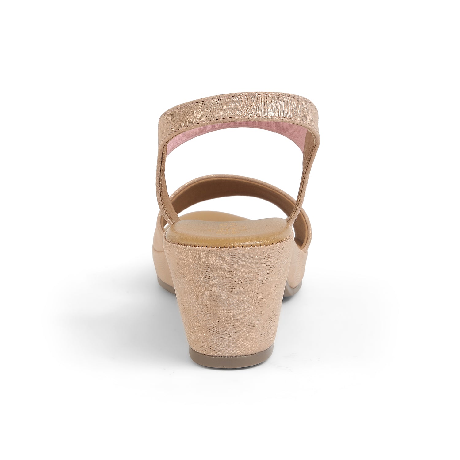 Tresmode Salwia Champagne Women's Dress Block Heel Sandals