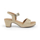 Tresmode Salwia Gold Women's Dress Block Heel Sandals