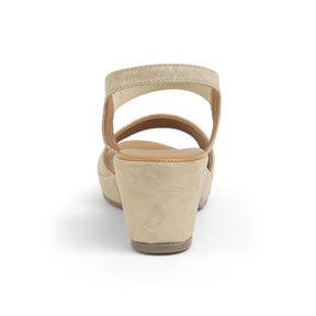 Tresmode Salwia Gold Women's Dress Block Heel Sandals