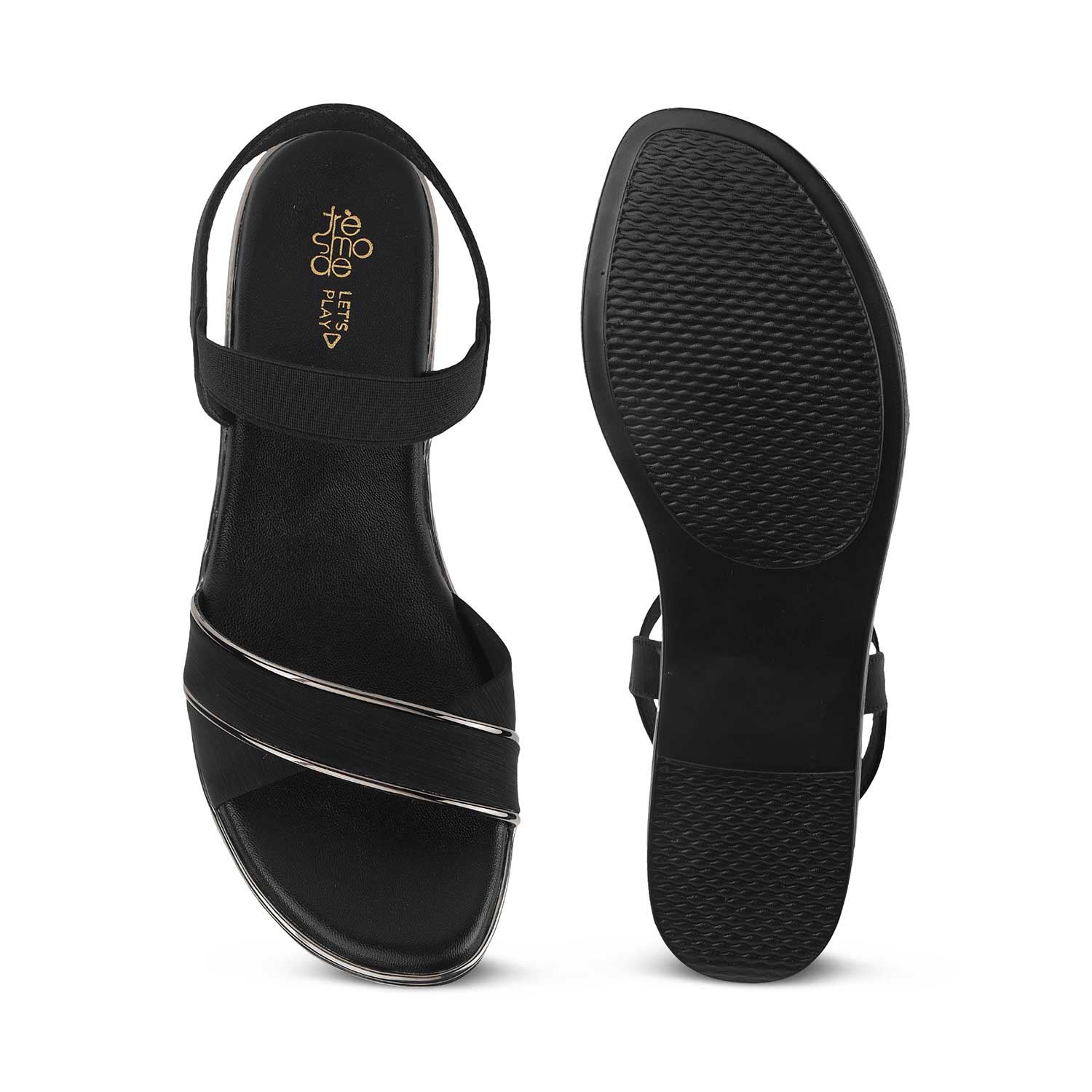 Tresmode Sandro Black Women's Dress Wedge Sandals