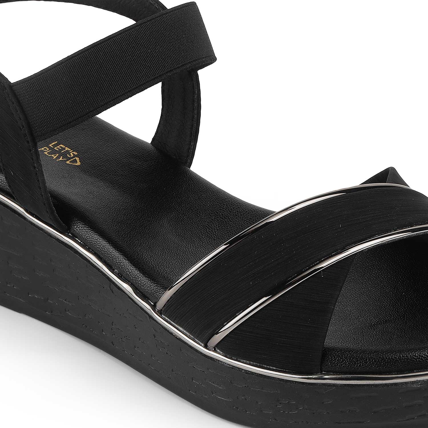 Tresmode Sandro Black Women's Dress Wedge Sandals