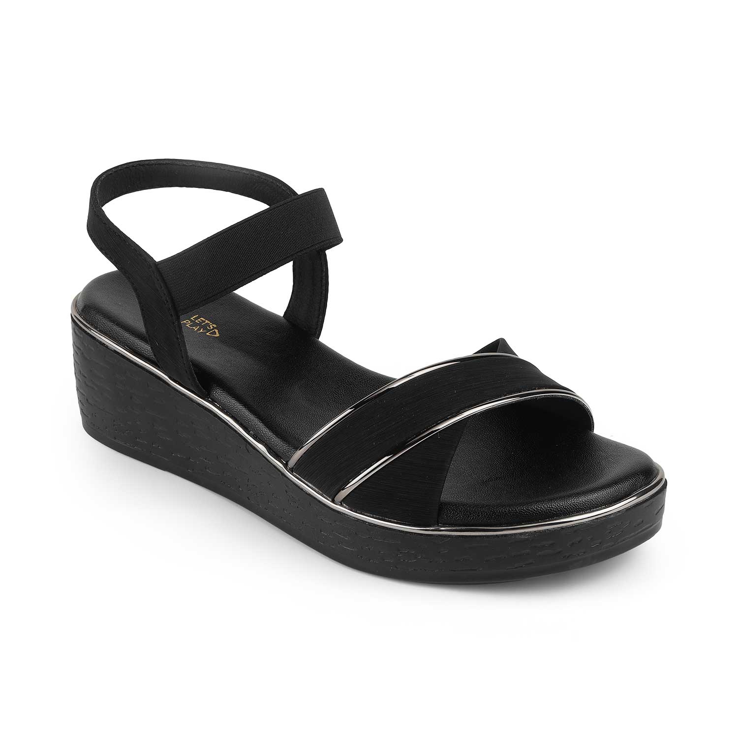 Tresmode Sandro Black Women's Dress Wedge Sandals