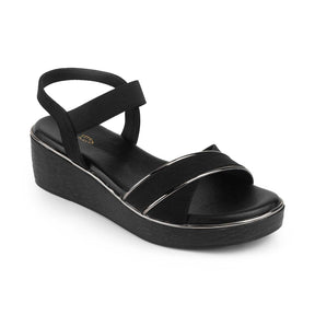 Tresmode Sandro Black Women's Dress Wedge Sandals