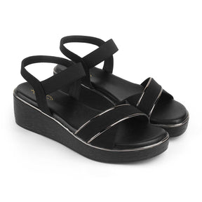 Tresmode Sandro Black Women's Dress Wedge Sandals