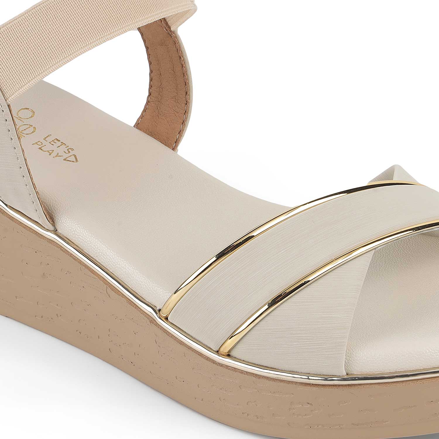 Tresmode Sandro Cream Women's Dress Wedge Sandals