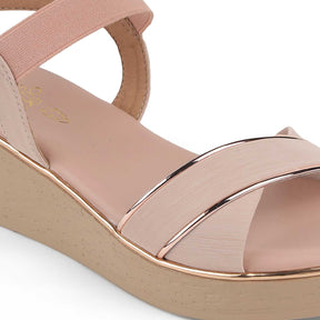Tresmode Sandro Pink Women's Dress Wedge Sandals