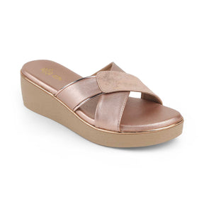 Tresmode Sergio Champagne Women's Dress Wedge Sandals