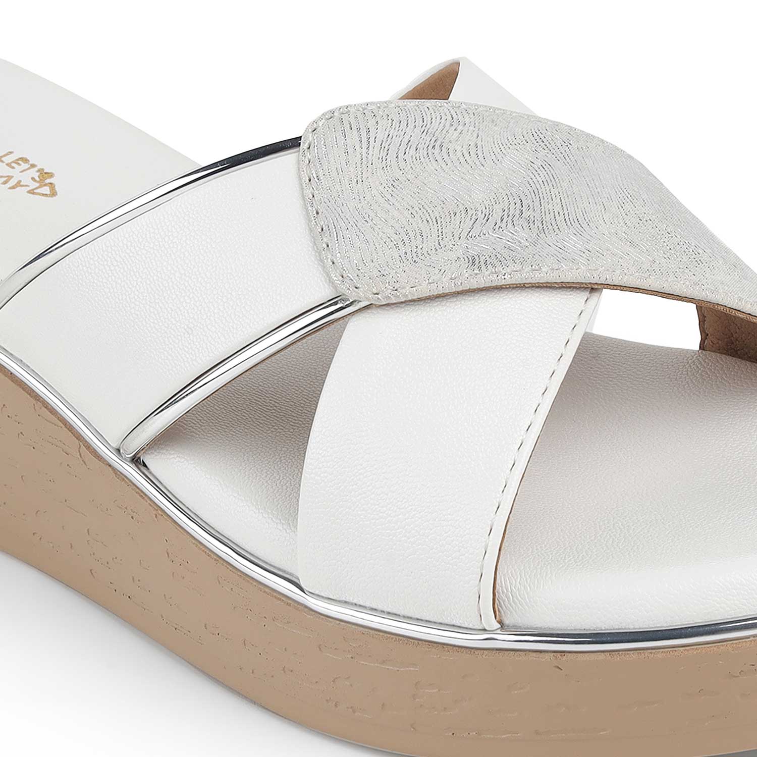 Tresmode Sergio White Women's Dress Wedge Sandals