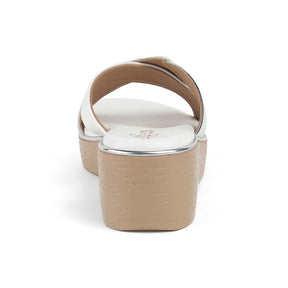 Tresmode Sergio White Women's Dress Wedge Sandals