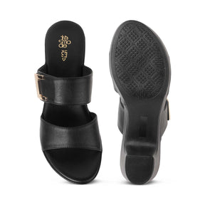 Tresmode Sesto Black Women's Dress Block Heel Sandals