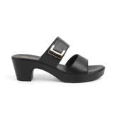Tresmode Sesto Black Women's Dress Block Heel Sandals