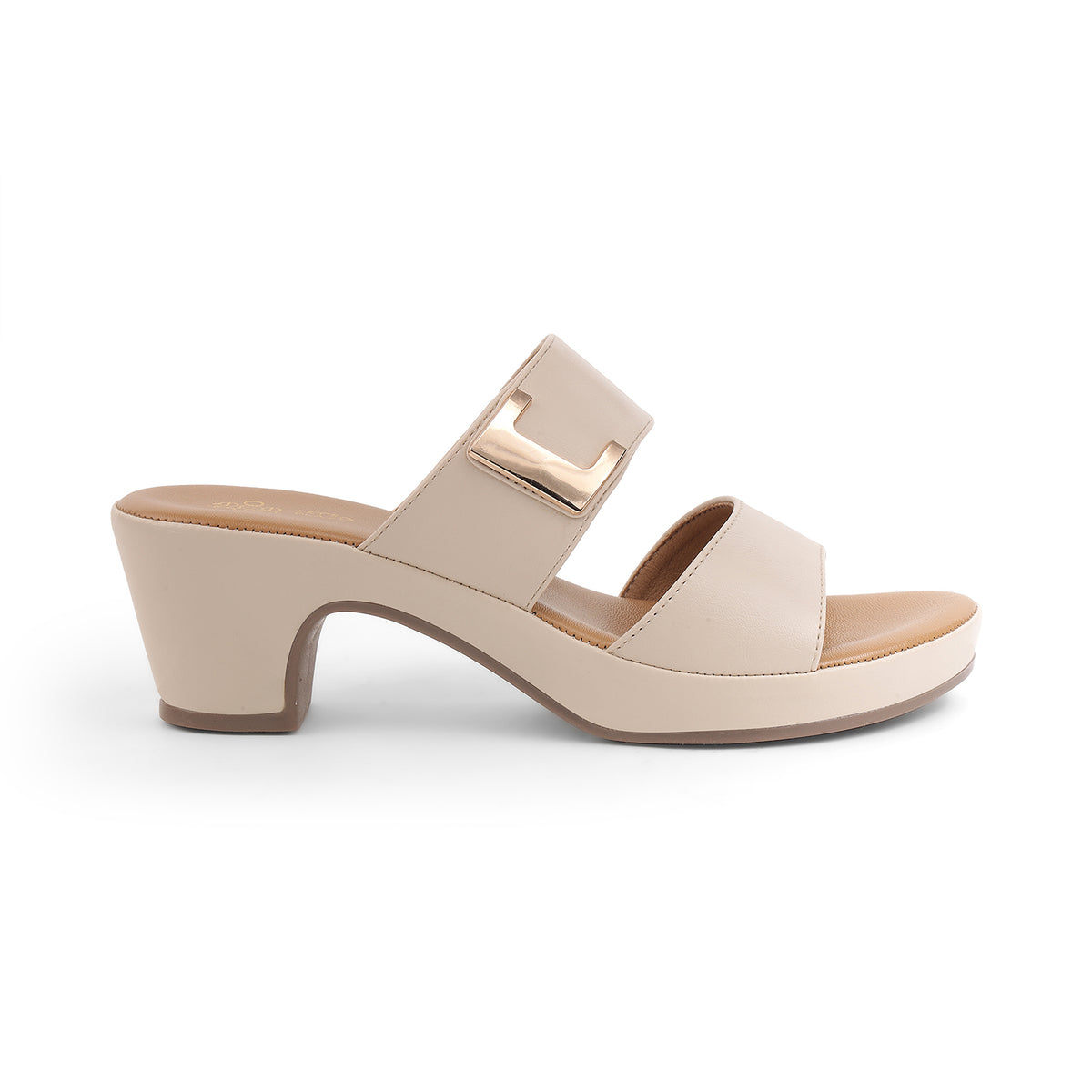 Tresmode Sesto Cream Women's Dress Block Heel Sandals