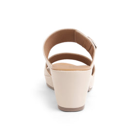 Tresmode Sesto Cream Women's Dress Block Heel Sandals