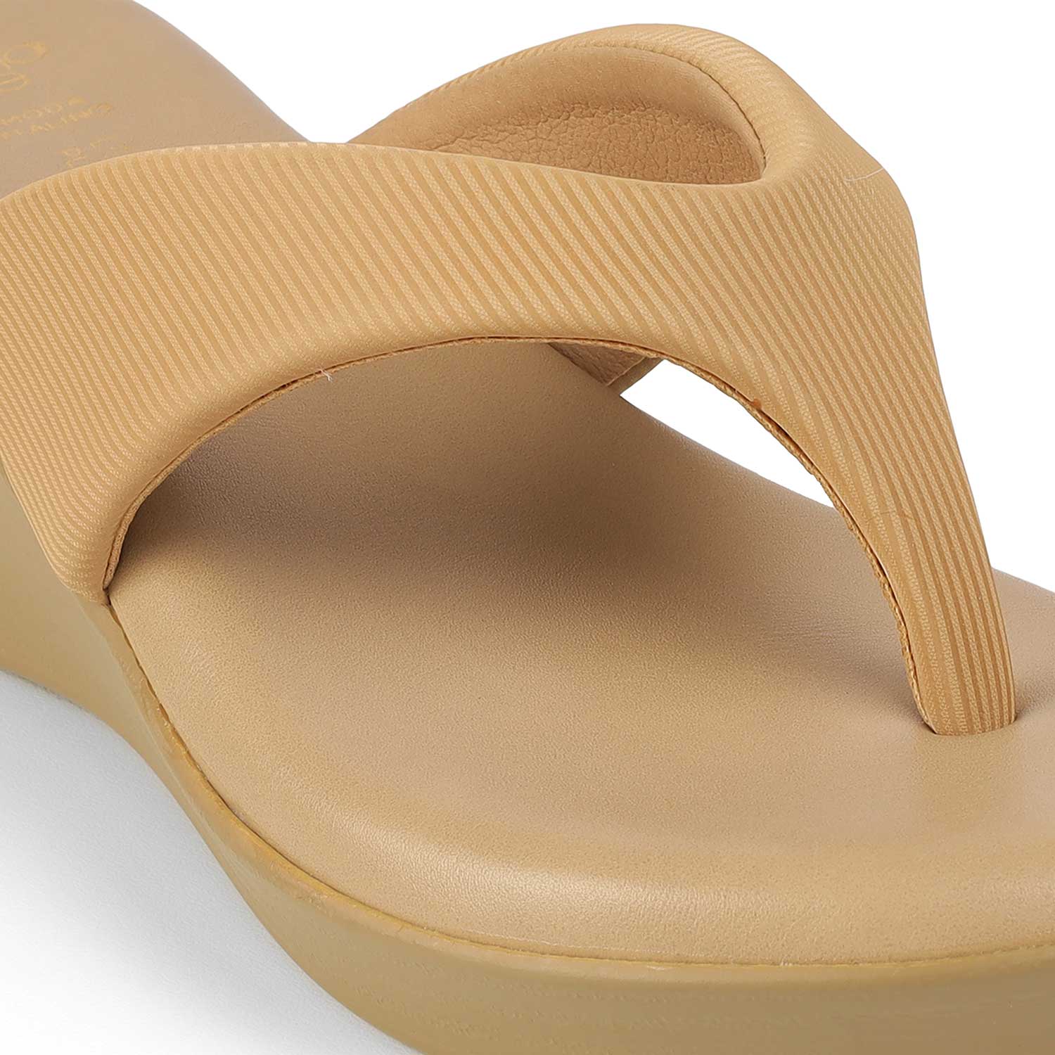 Tresmode Simple Beige Women's Dress Wedge Sandals