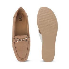Tresmode Sliuck Beige Women's Dress Loafers