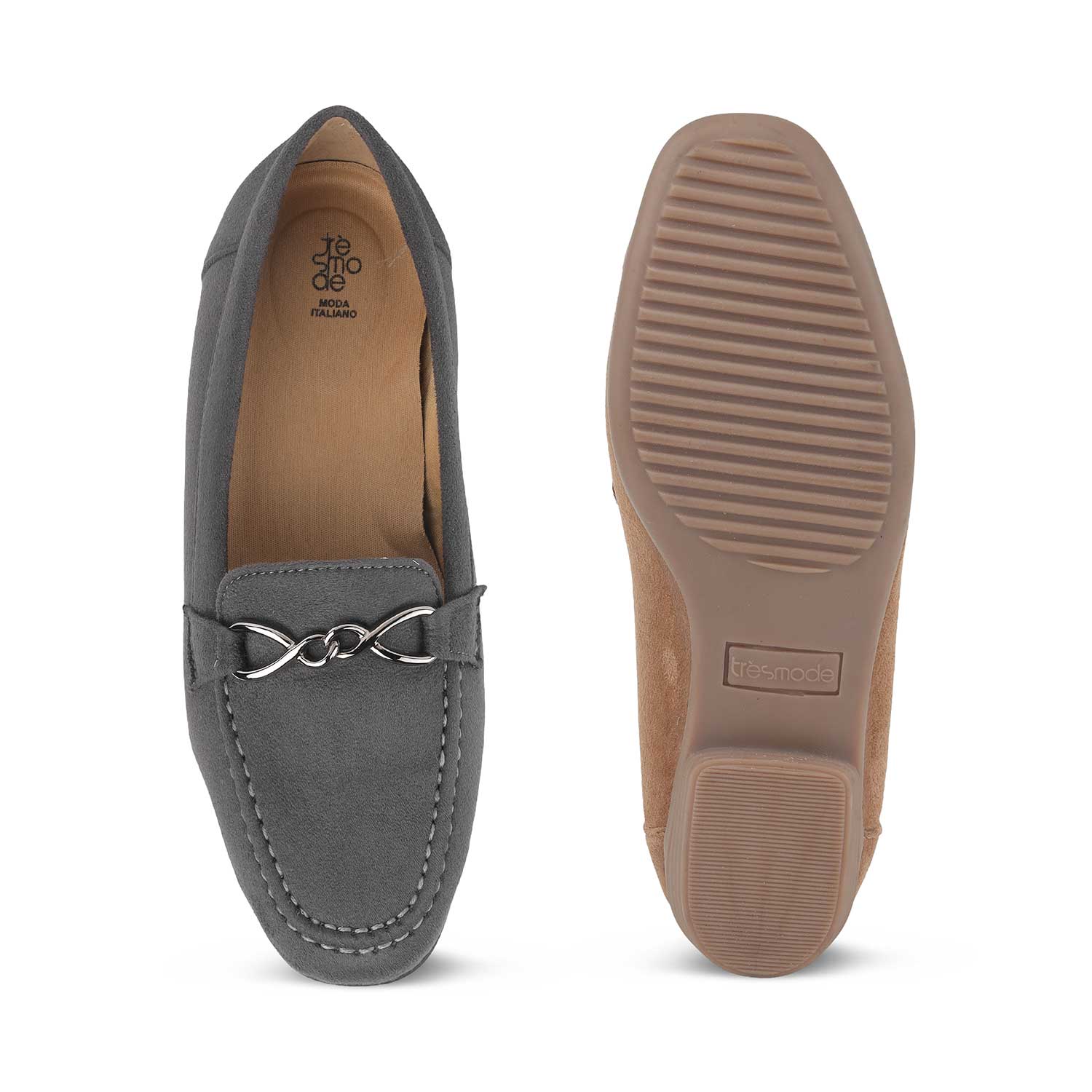 Tresmode Sliuck Grey Women's Dress Loafers