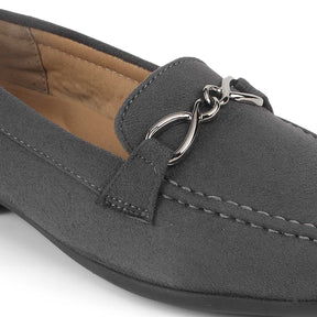 Tresmode Sliuck Grey Women's Dress Loafers