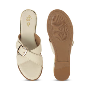 Tresmode Sochen Cream Women's Dress Flats