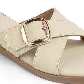 Tresmode Sochen Cream Women's Dress Flats