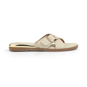 Tresmode Sochen Cream Women's Dress Flats