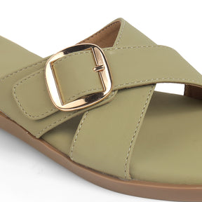 Tresmode Sochen Green Women's Dress Flats