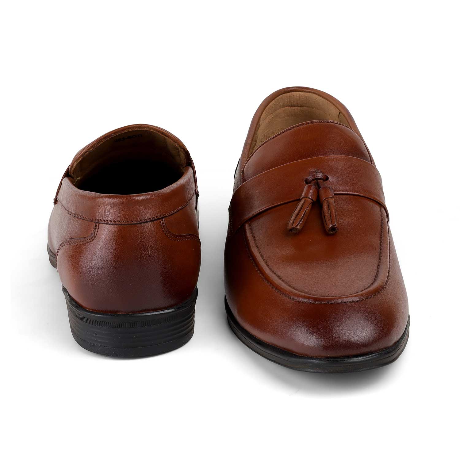 Tresmode Soti Tan Men's Leather Tassel Loafers