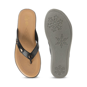 Tresmode Stu Black Women's Casual Platform Flats