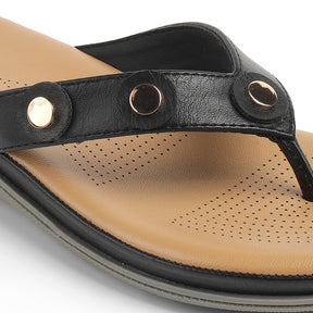Tresmode Stu Black Women's Casual Platform Flats