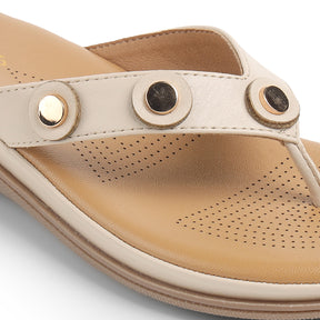 Tresmode Stu Cream Women's Casual Platform Flats