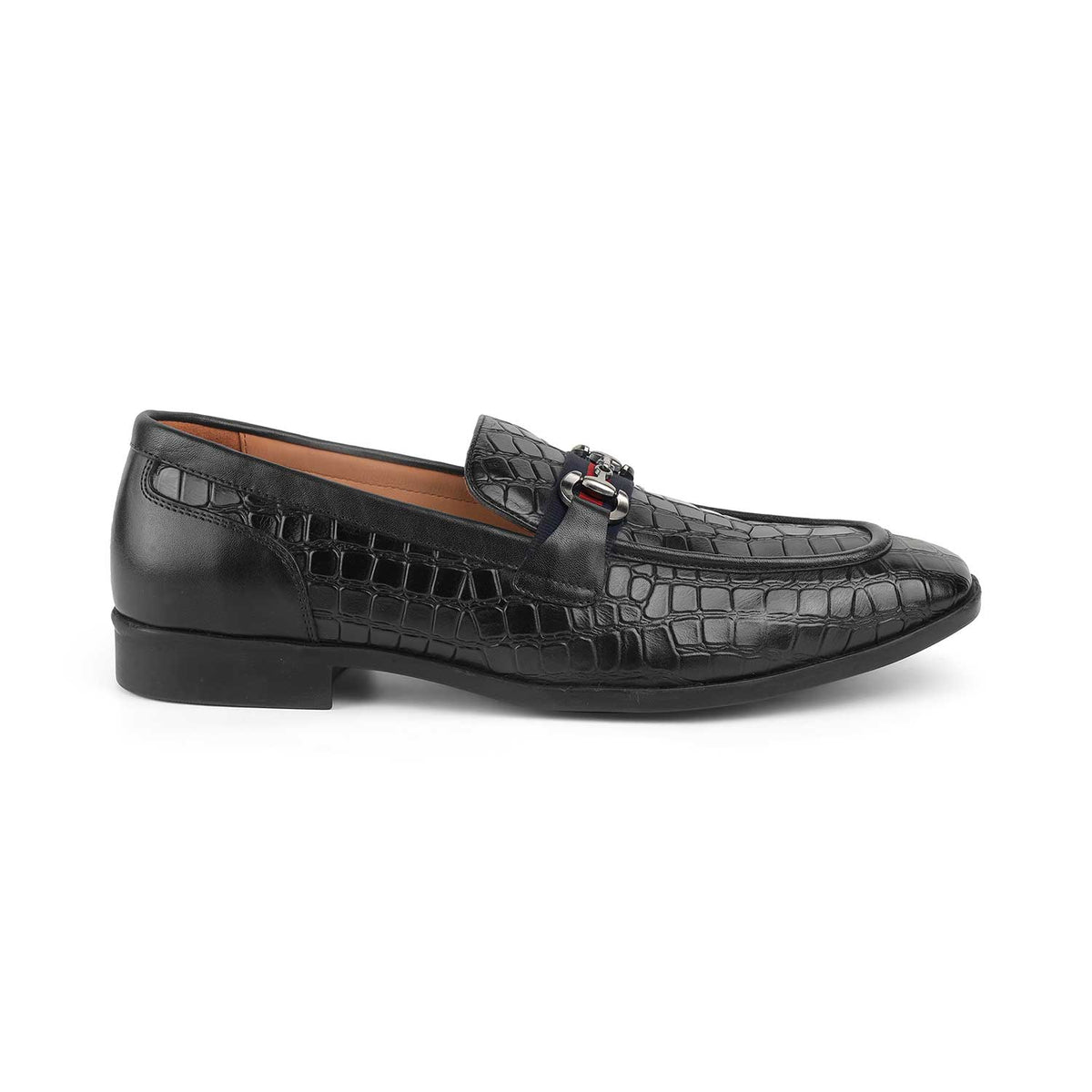 Tresmode Swed Black Men's Leather Loafers
