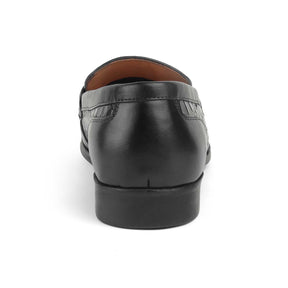 Tresmode Swed Black Men's Leather Loafers
