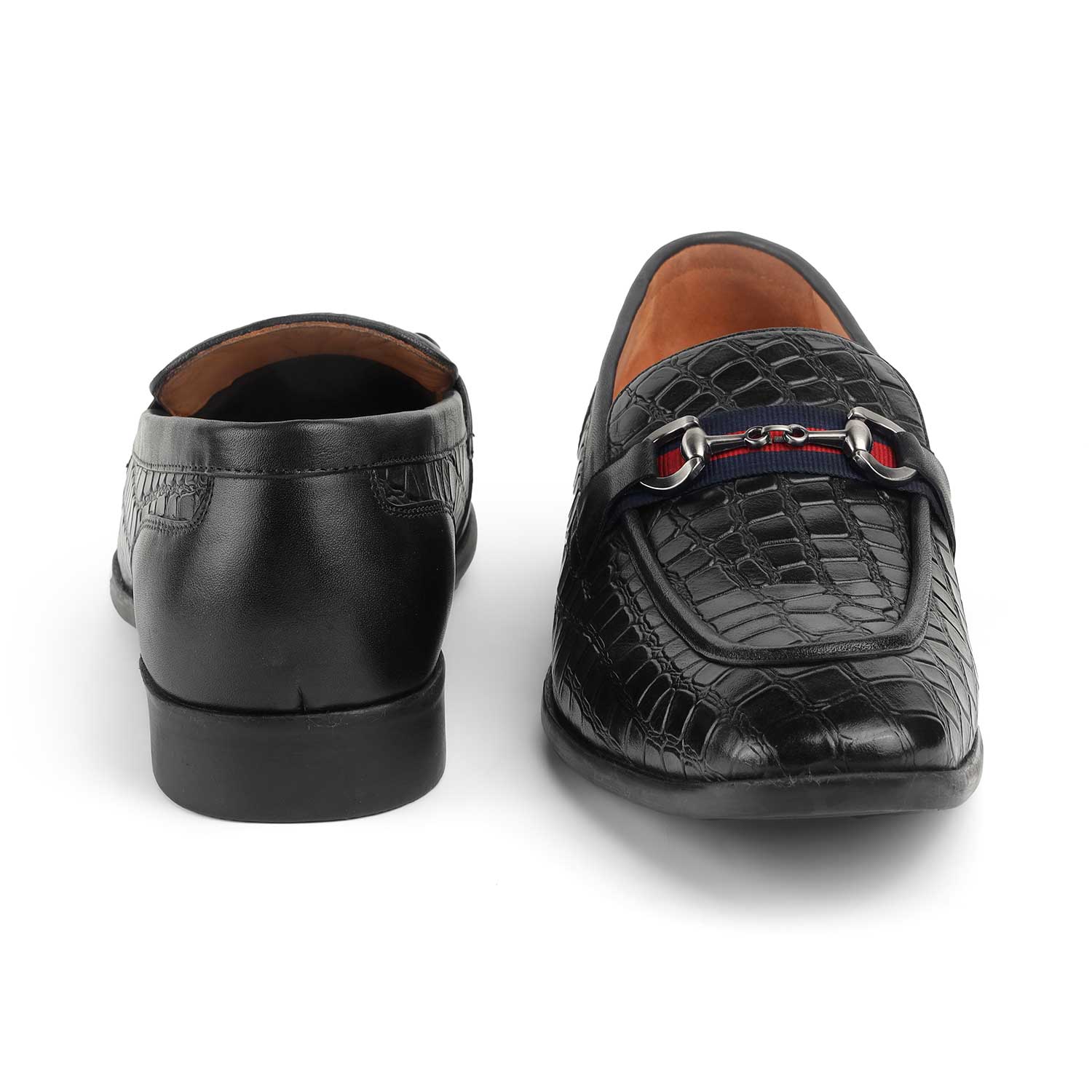 Tresmode Swed Black Men's Leather Loafers