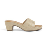 Tresmode Swer Gold Women's Dress Block Heel Sandals