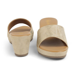 Tresmode Swer Gold Women's Dress Block Heel Sandals