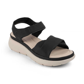 Tresmode Teron Black Women's Casual Wedge Sandals