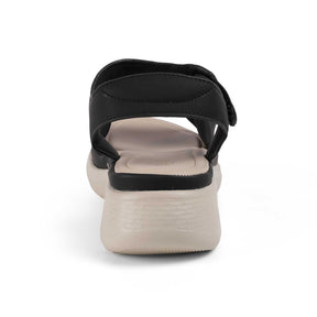 Tresmode Teron Black Women's Casual Wedge Sandals