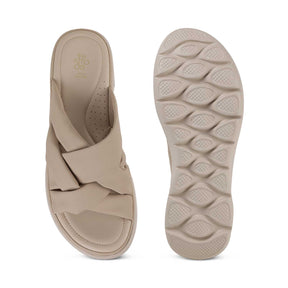 Tresmode Wish Beige Women's Casual Wedge Sandals