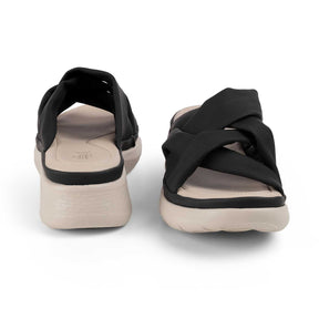 Tresmode Wish Black Women's Casual Wedge Sandals