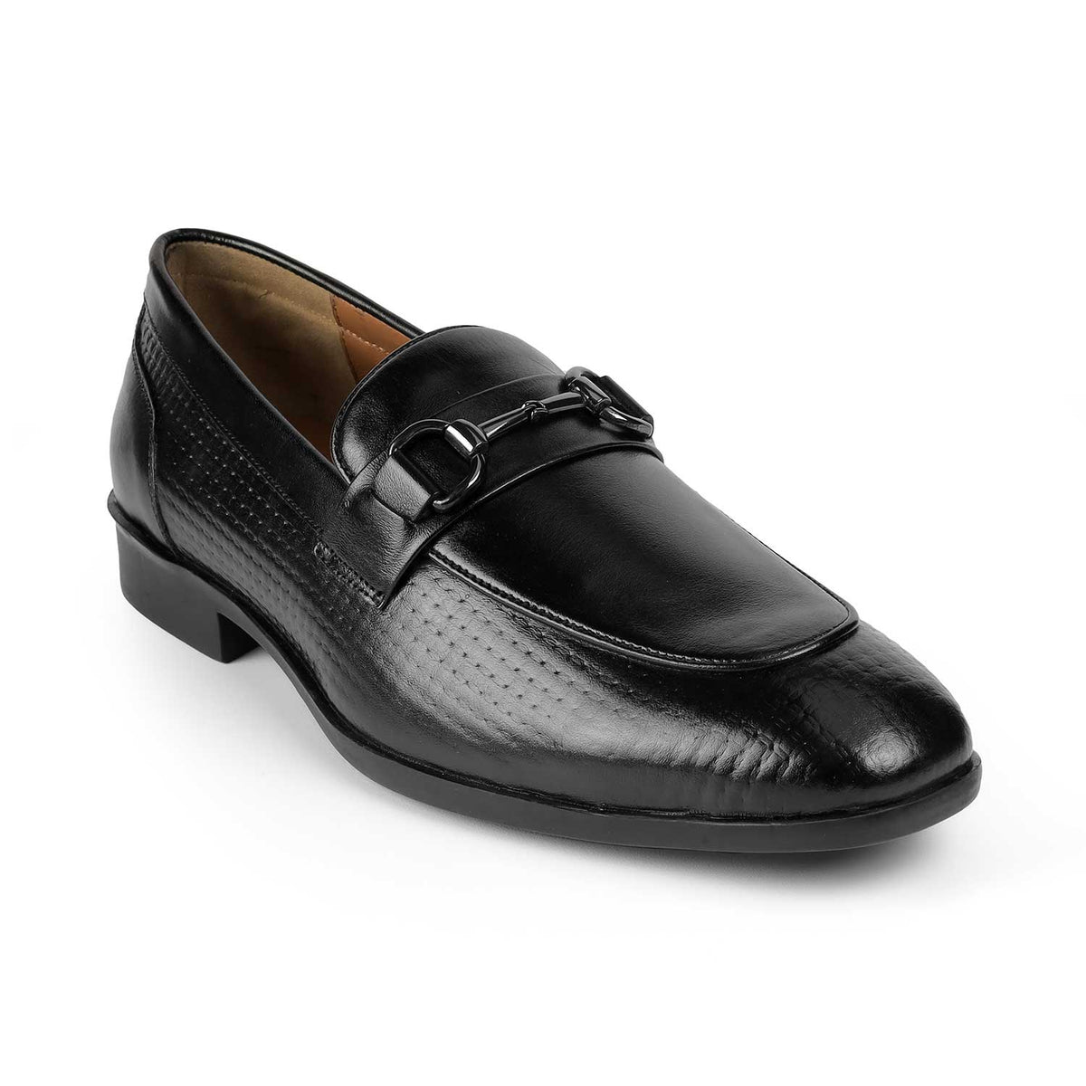 Tresmode Xavier Black Men's Leather Loafers
