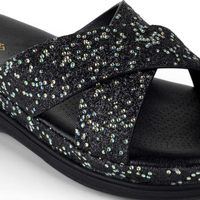 Tresmode Yon Black Women's Dress Platform Wedge Sandals