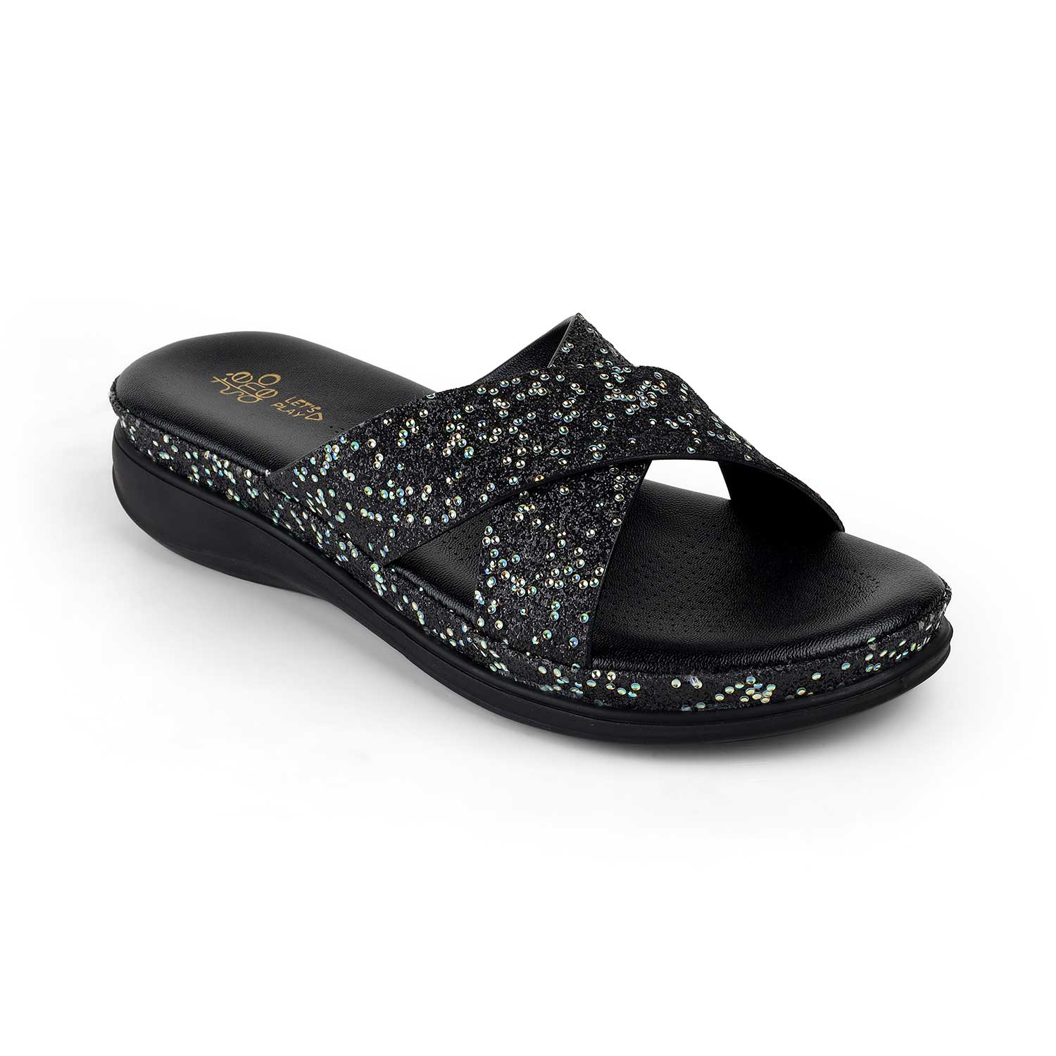 Tresmode Yon Black Women's Dress Platform Wedge Sandals