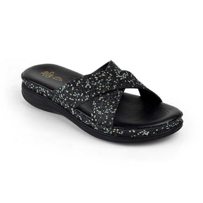 Tresmode Yon Black Women's Dress Platform Wedge Sandals