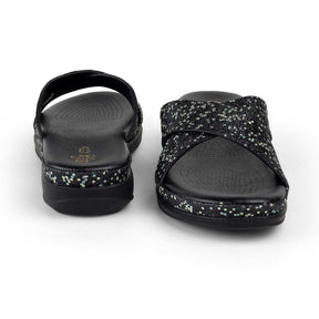 Tresmode Yon Black Women's Dress Platform Wedge Sandals