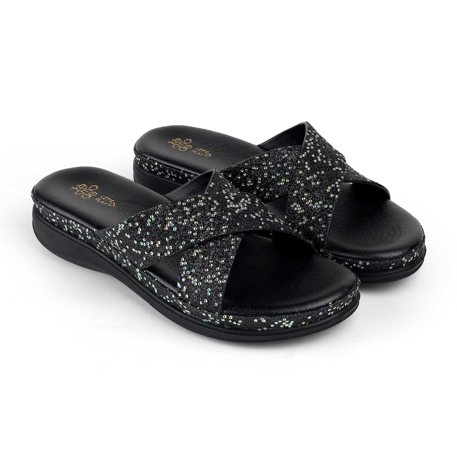 Tresmode Yon Black Women's Dress Platform Wedge Sandals