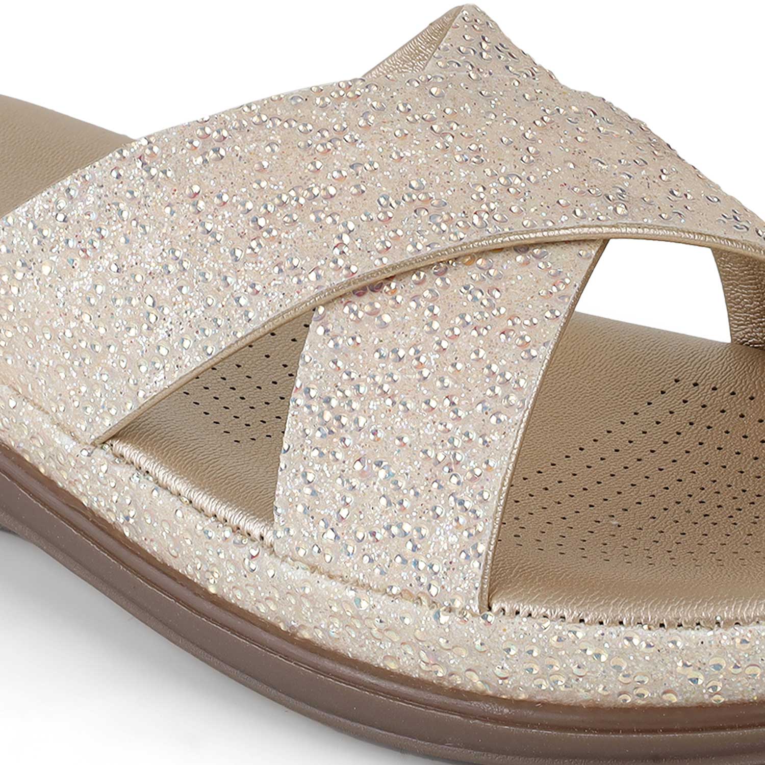 Tresmode Yon Gold Women's Dress Platform Wedge Sandals