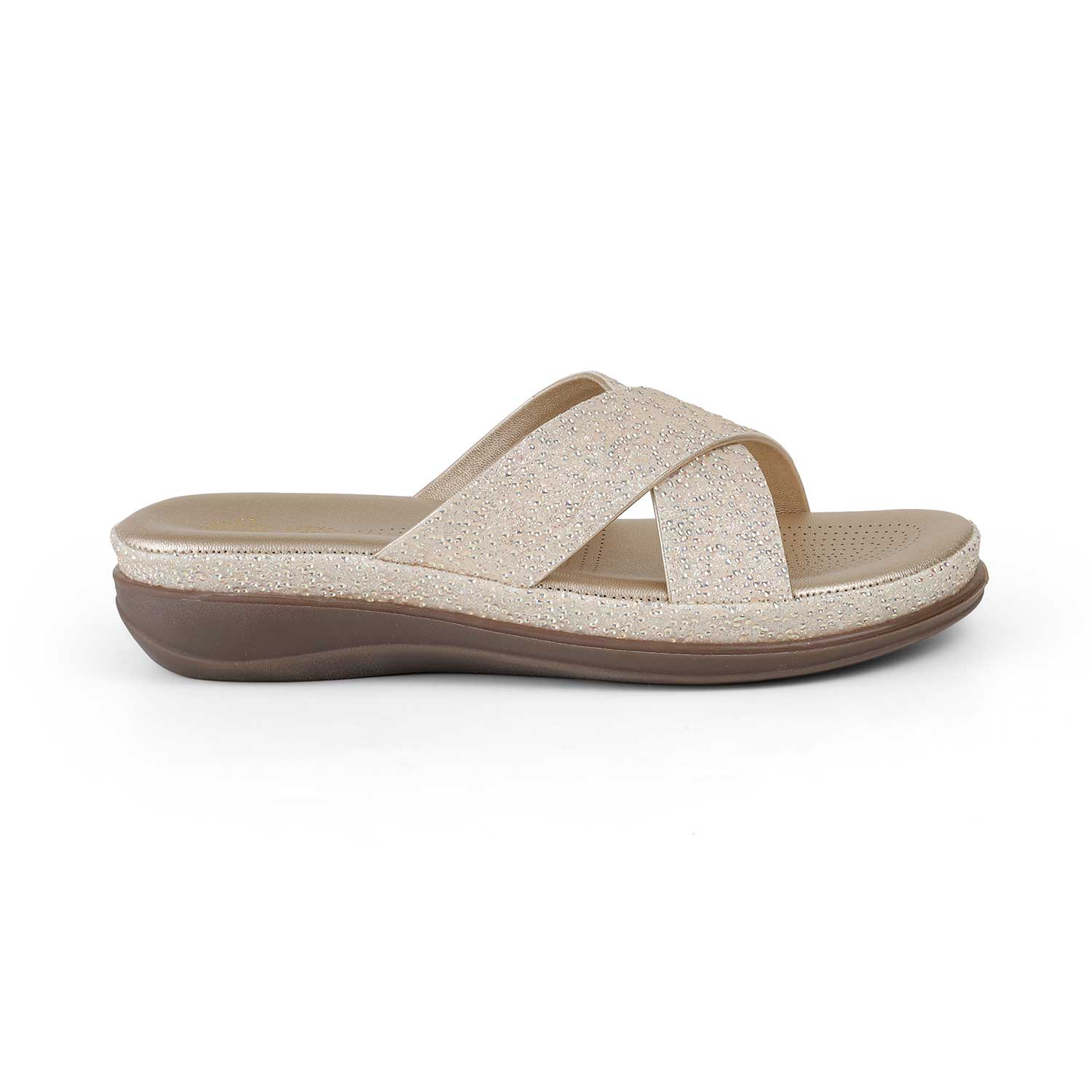 Tresmode Yon Gold Women's Dress Platform Wedge Sandals