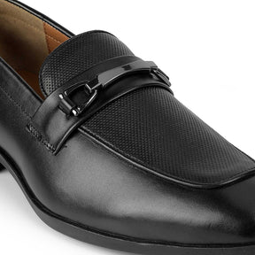 Tresmode Zoro Black Men's Leather Loafers