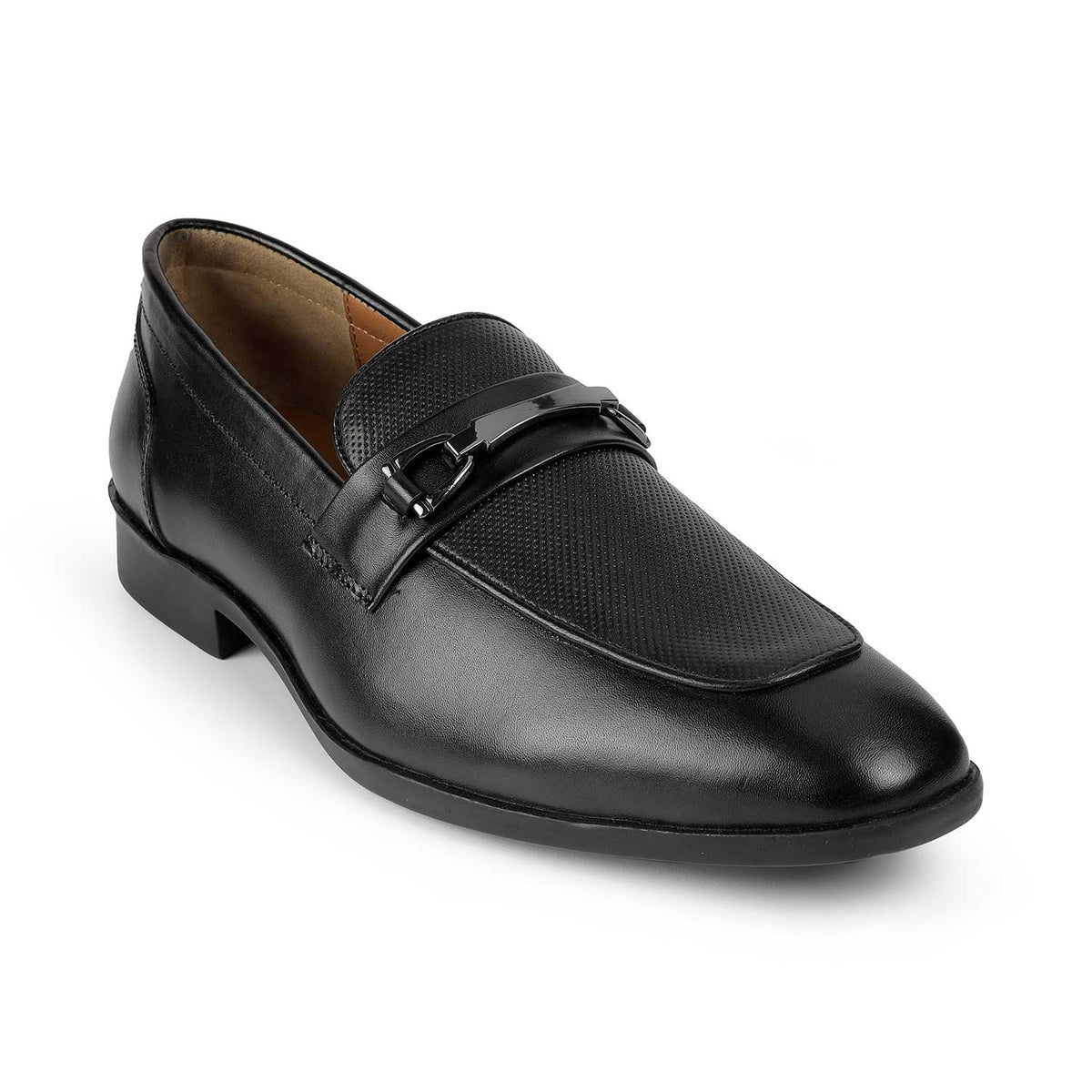 Tresmode Zoro Black Men's Leather Loafers