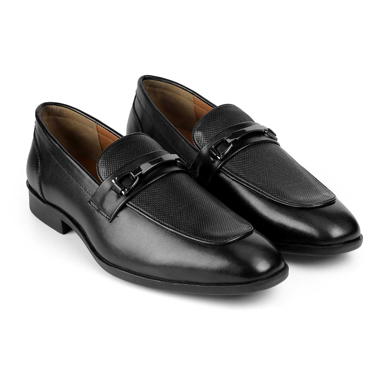 Tresmode Zoro Black Men's Leather Loafers
